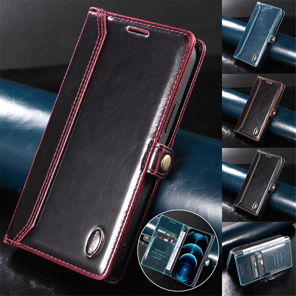 Leather Wallet Case Pocket Card Slots Holder Protective Shockproof Leather Case for Xiaomi 12X 11T Redmi Note 11 11S 10S 9s 8T 8 7 Pro Flip Cover Mi Poco X4 X3 NFC M3 M4 Pro 4G F3 Redmi 10C 9C 9T