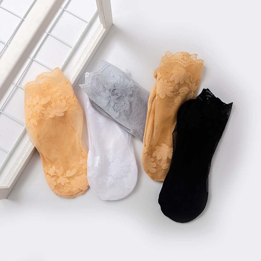 Leaves Patterned Lace Invisible Thin Short Lace Boat Socks Hollow Non-slip Shallow Socks For Women - ALLURELATION - 500, adult socks, ankle socks, boat socks, casual socks, casual socks for women, creative socks, female socks, footwear, hollow socks, invisible socks, lace boat socks, lace socks, non slip socks, sheer socks, short socks, Socks, socks for girls, socks for women, thin socks, womens socks - Stevvex.com