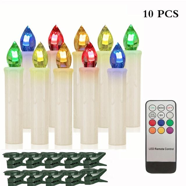 LED Candle Lamp Simulation Flame Light Warm Candle Family Party Christmas Birthday Party Decorated With Candles Ivory Battery Operated LED Taper Candles With Remote Control Christmas Candles