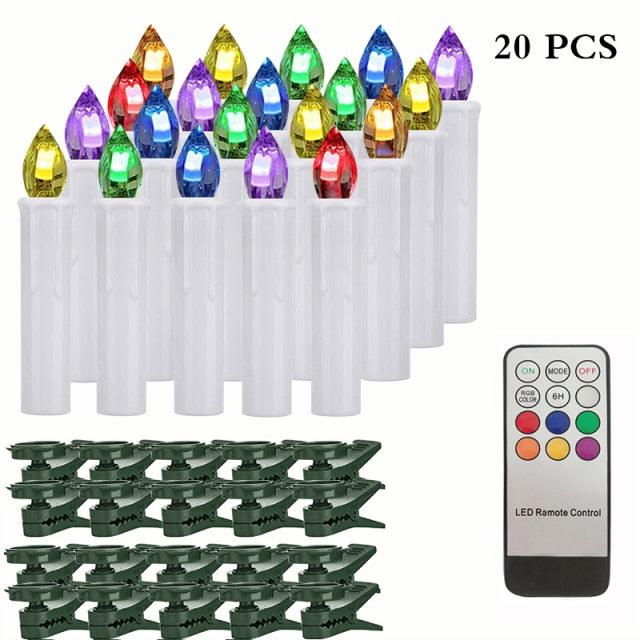 LED Candle Lamp Simulation Flame Light Warm Candle Family Party Christmas Birthday Party Decorated With Candles Ivory Battery Operated LED Taper Candles With Remote Control Christmas Candles