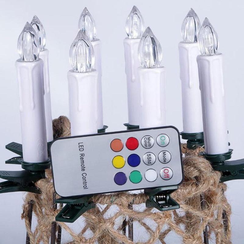 LED Candle Lamp Simulation Flame Light Warm Candle Family Party Christmas Birthday Party Decorated With Candles Ivory Battery Operated LED Taper Candles With Remote Control Christmas Candles