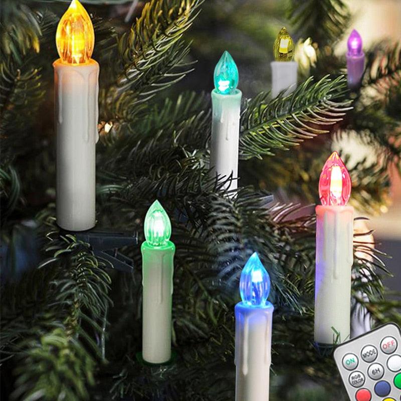 LED Candle Lamp Simulation Flame Light Warm Candle Family Party Christmas Birthday Party Decorated With Candles Ivory Battery Operated LED Taper Candles With Remote Control Christmas Candles