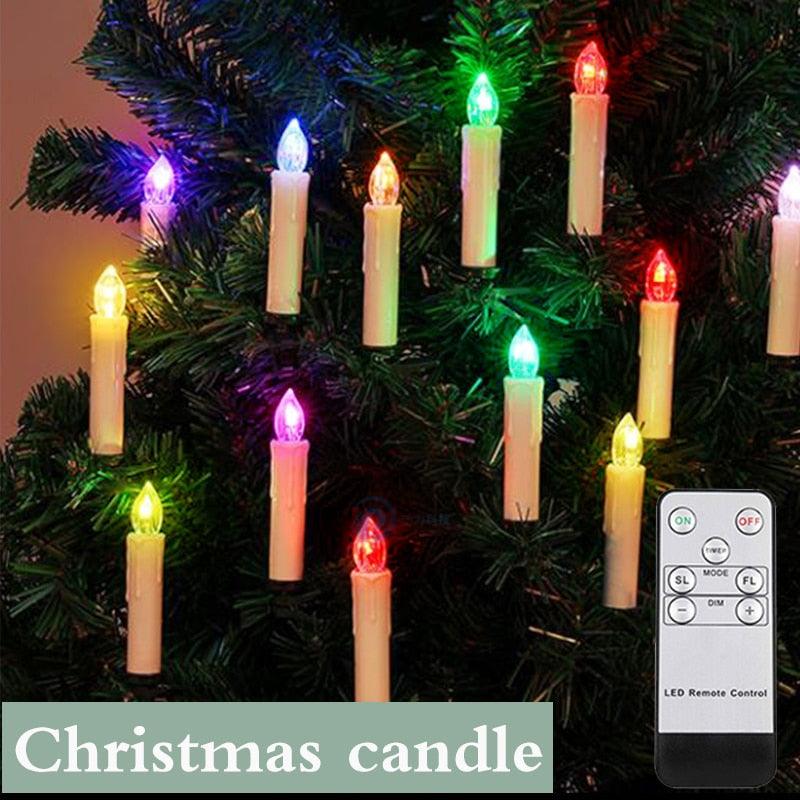 LED Candle Lamp Simulation Flame Light Warm Candle Family Party Christmas Birthday Party Decorated With Candles Ivory Battery Operated LED Taper Candles With Remote Control Christmas Candles