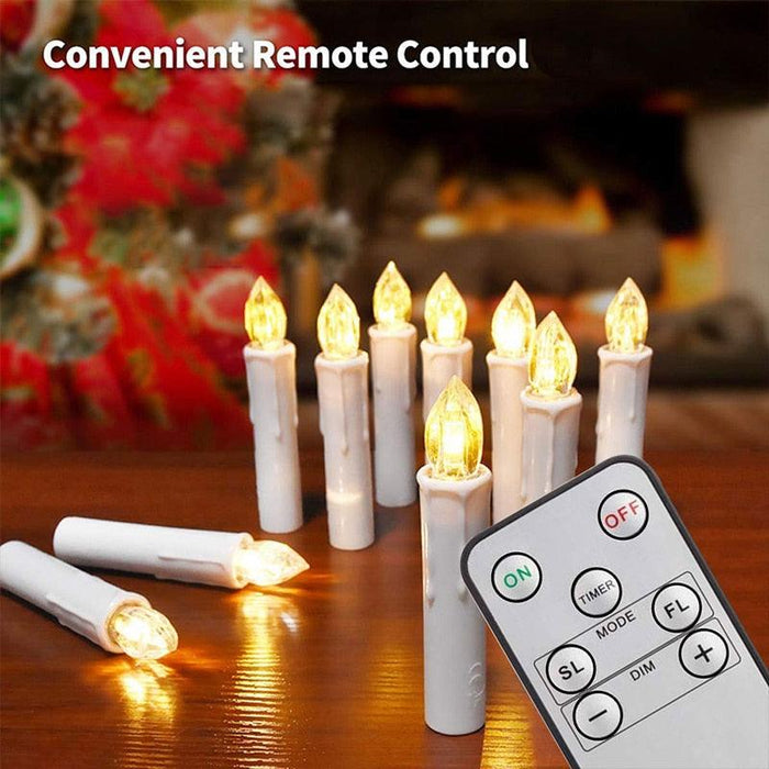 LED Candle Lamp Simulation Flame Light Warm Candle Family Party Christmas Birthday Party Decorated With Candles Ivory Battery Operated LED Taper Candles With Remote Control Christmas Candles