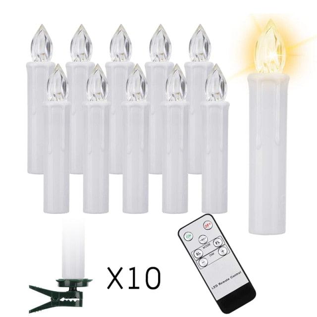 LED Candle Lamp Simulation Flame Light Warm Candle Family Party Christmas Birthday Party Decorated With Candles Ivory Battery Operated LED Taper Candles With Remote Control Christmas Candles