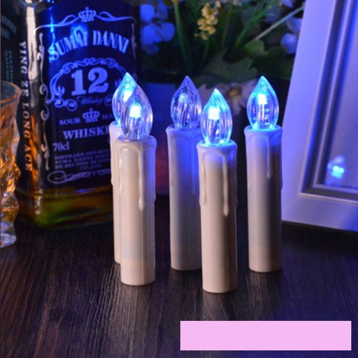 LED Candle Lamp Simulation Flame Light Warm Candle Family Party Christmas Birthday Party Decorated With Candles Ivory Battery Operated LED Taper Candles With Remote Control Christmas Candles