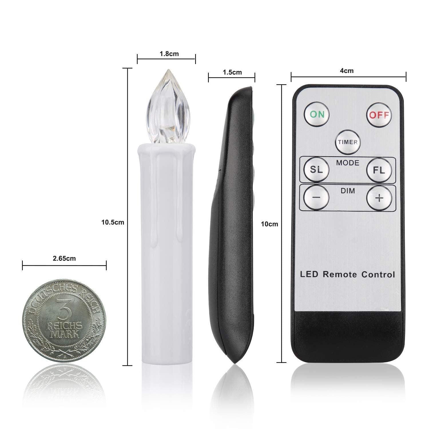 LED Candles Light Flameless Remote Control For Home Dinner Party Christmas Tree Candle LED Flameless Taper Candles Flickering with Remote Timer Battery Operated Waterproof Christmas Tree Candles Warm White Window Candles  Decoration Lamp Light New Years