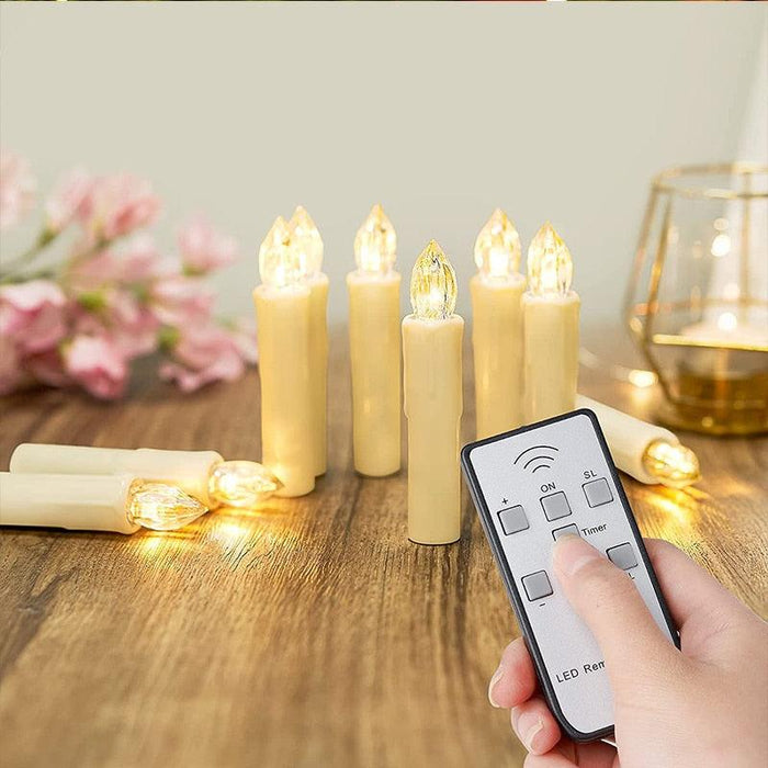 LED Candles Light Flameless Remote Control For Home Dinner Party Christmas Tree Candle LED Flameless Taper Candles Flickering with Remote Timer Battery Operated Waterproof Christmas Tree Candles Warm White Window Candles  Decoration Lamp Light New Years