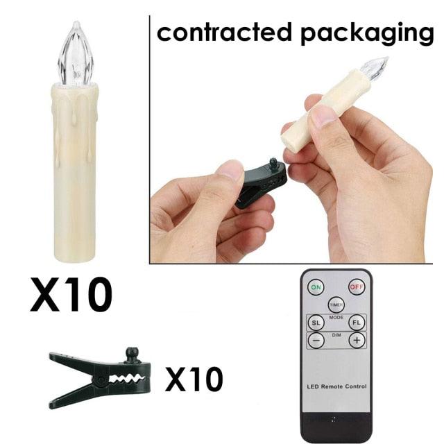 LED Candles Light Flameless Remote Control For Home Dinner Party Christmas Tree Candle LED Flameless Taper Candles Flickering with Remote Timer Battery Operated Waterproof Christmas Tree Candles Warm White Window Candles  Decoration Lamp Light New Years