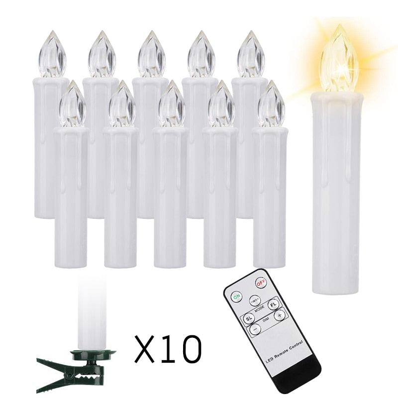 LED Candles Light Flameless Remote Control For Home Dinner Party Christmas Tree Candle LED Flameless Taper Candles Flickering with Remote Timer Battery Operated Waterproof Christmas Tree Candles Warm White Window Candles  Decoration Lamp Light New Years