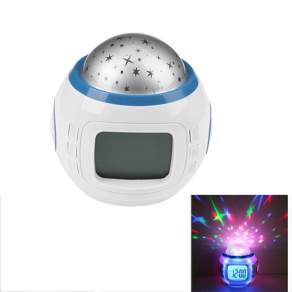 LED Digital Alarm Clock Alarm Clock for Kids Clocks Digital with LED Display Projection Music Star Sky Projection Calendar Thermometer Snooze Starry Star Glowing Alarm Clock For Children Baby Room Calendar Thermometer Night Light Projector