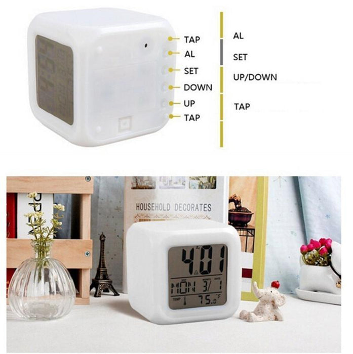 LED Digital Smart Alarm Clock Electronic Desktop Clocks LCD Display Showing Time Alarm Date Bedside Alarm Clocks with Snooze for Bedroom Kitchen Office Battery Operated  Watch Table Electronic Desktop Clocks USB Wake Up Clock Wake Up Time