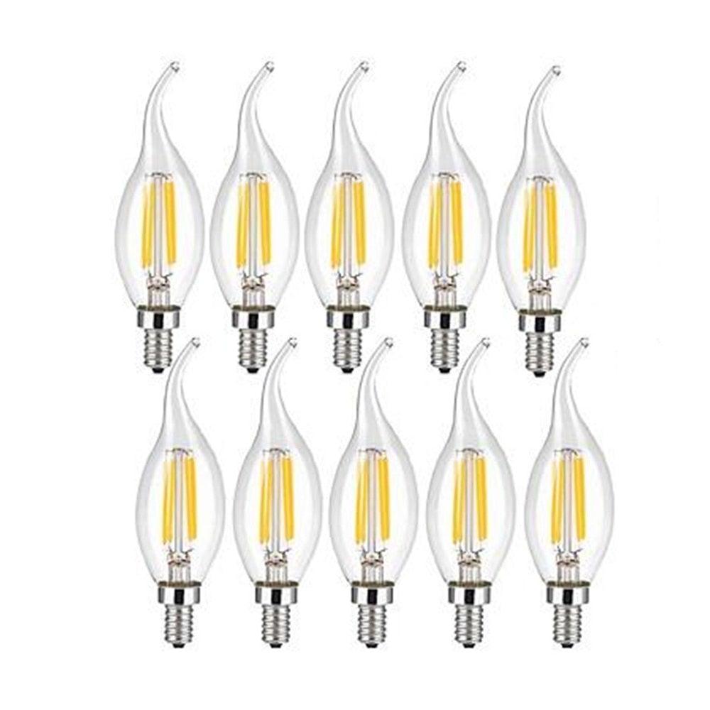 LED Filament Bulb E14 4W/6W AC220V Glass Shell 360 Degree C35 Edison Retro Candle Light Warm/Cold White  LED Candelabra Bulb 25W Equivalent 250 Lumens, 3000K Soft White 2W Filament Dimmable LED Chandelier Light Bulbs