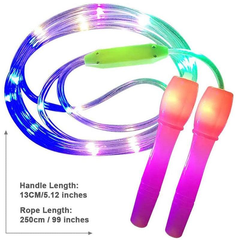 LED Luminous Jump Ropes Skipping Rope Cable For Kids Adjustable Plastic Jump Rope Skipping Rope Outdoor Jump Ropes For Night Exercise Fitness Training Sports