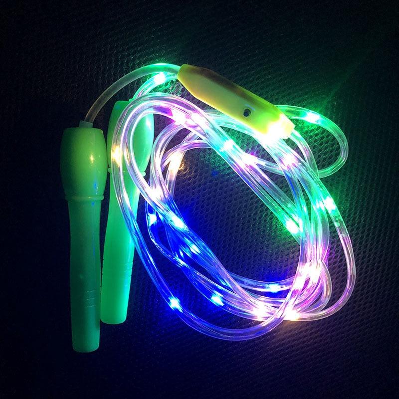 LED Luminous Jump Ropes Skipping Rope Cable For Kids Adjustable Plastic Jump Rope Skipping Rope Outdoor Jump Ropes For Night Exercise Fitness Training Sports