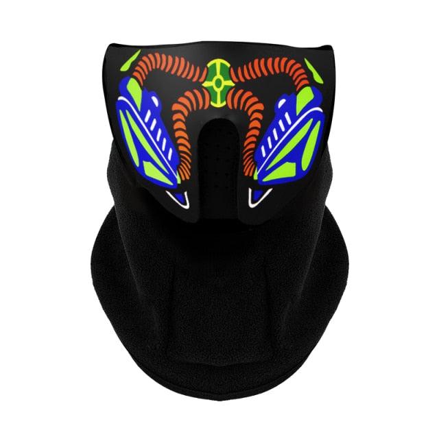 LED Warm Headgear ED Face Mask Party Masks Light Up Dance Halloween Cosplay Easter Rave Mask Luminous Costume Washable Foldable  Luminous Cool Party Mask Activated Light Up Mask Led Music Party Mask Led Music Mask for Festival Party