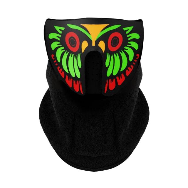 LED Warm Headgear ED Face Mask Party Masks Light Up Dance Halloween Cosplay Easter Rave Mask Luminous Costume Washable Foldable  Luminous Cool Party Mask Activated Light Up Mask Led Music Party Mask Led Music Mask for Festival Party