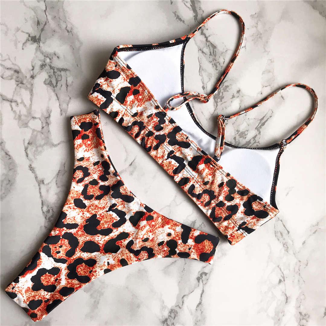 Leopard Bikini Women Swimwear Female Swimsuit Two-piece Bikini Set Comfortable Bathing Suit Swim Lady High Waist Bikini Set For Women Athletic Two Piece Soft Swimsuit Sporty Scoop Neck Bathing Suit