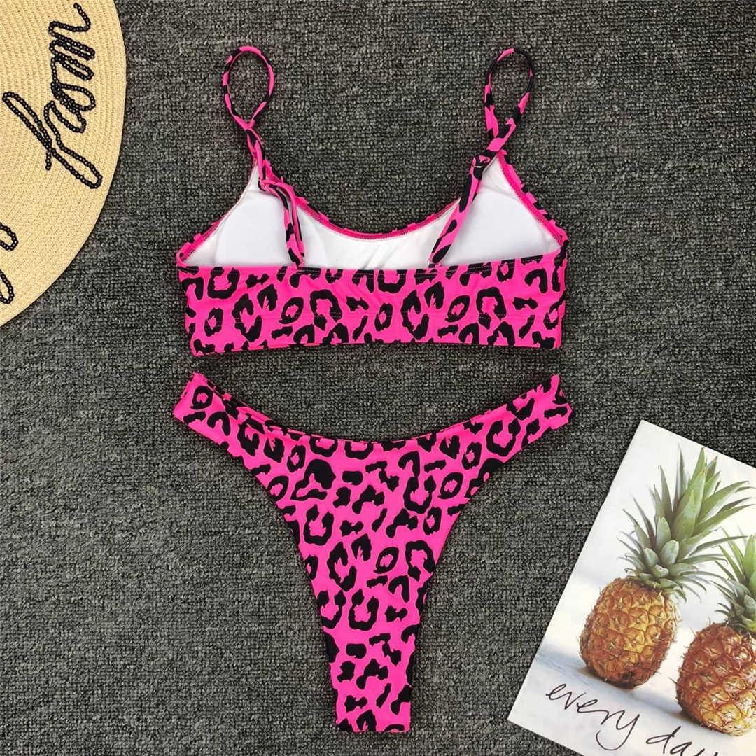 Leopard Bikini Women Swimwear Female Swimsuit Two-piece Bikini Set Comfortable Bathing Suit Swim Lady High Waist Bikini Set For Women Athletic Two Piece Soft Swimsuit Sporty Scoop Neck Bathing Suit