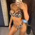 Leopard Bikini Women Swimwear Female Swimsuit Women Two Pieces Scalloped Bikini Set Swimsuits  Bathing Suit Two-pieces Bikini Set Bather Bathing Suit