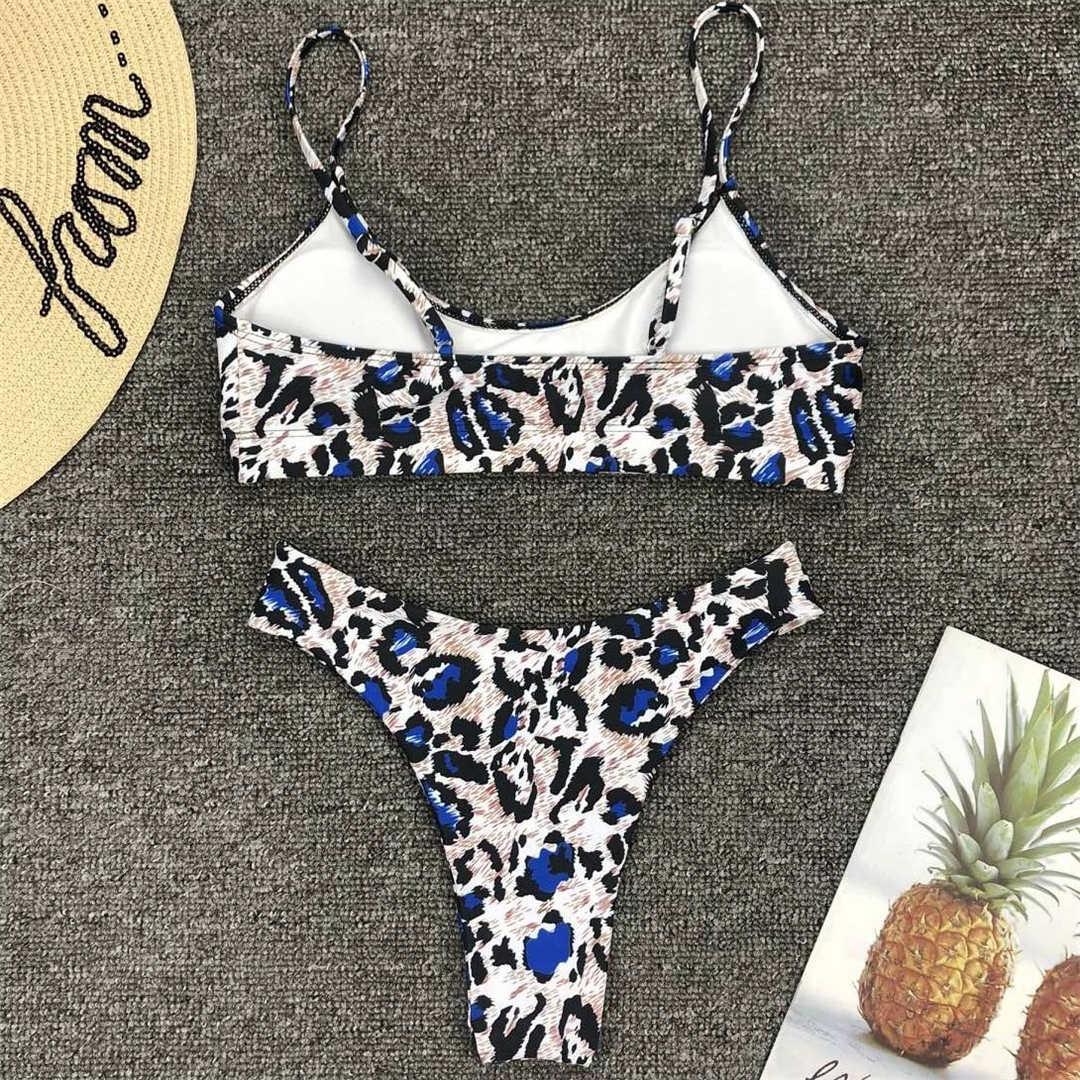 Leopard Bikini Women Swimwear Female Swimsuit Women Two Pieces Scalloped Bikini Set Swimsuits  Bathing Suit Two-pieces Bikini Set Bather Bathing Suit