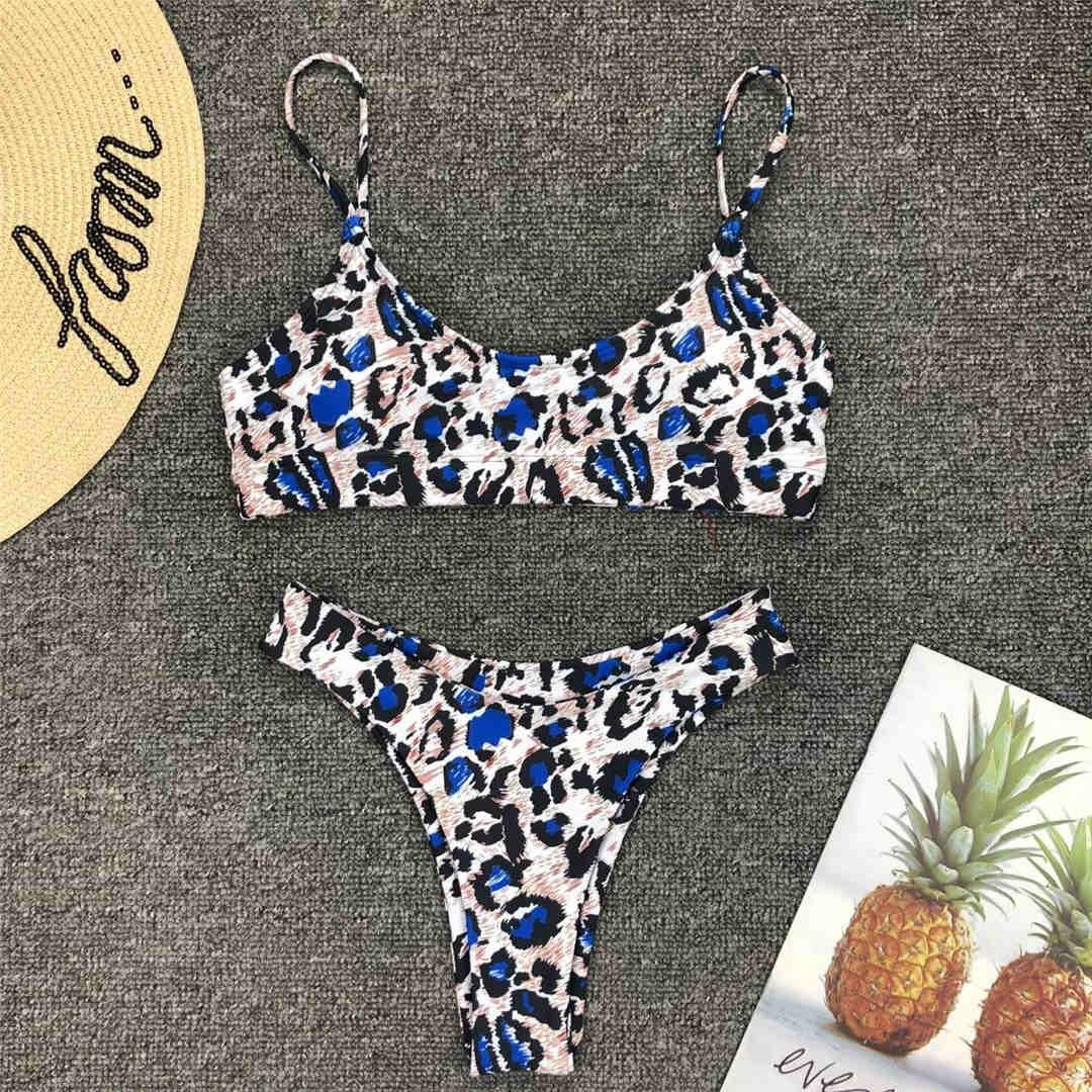 Leopard Bikini Women Swimwear Female Swimsuit Women Two Pieces Scalloped Bikini Set Swimsuits  Bathing Suit Two-pieces Bikini Set Bather Bathing Suit