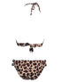 Leopard Bikinis Women Summer Swimsuit Strapless Bandage Bathing Suits Women's Halter Triangle Bikini Bottom Soft Two Piece Swimsuits Low Waist Push Up Bikini Set Swimwear