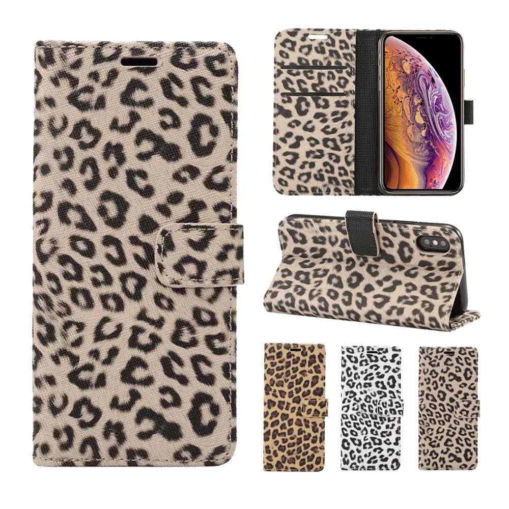 Leopard Print PU Leather Flip Cover Wallet Kickstand Feature with Card Slots Holder Magnetic Clasp Case For iPhone 14 13 12 11 Pro Max Mini 8 Plus 7 X XS XR SE Leather Leopard Flip Cover Luxury Wallet Phone Case