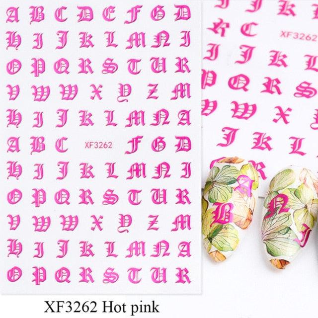 Letter 3D Decals Nail Art Stickers English Old Font Black Number Tattoo Nails Design Water Sliders Manicure Decoration 3D Nail Supplies Holographic Old English Character Nail Self-Adhesive Sticker English Font Design Manicure Decorations Accessories - ALLURELATION - 3D Decals, 3D Nail Supplies, 554, beautiful stickers, Character Nail, Nail Art, Nail Art Stickers, nail decor, nail gel, Nail Stickers, Nails Design, Number Tattoo, Self-Adhesive, Self-Adhesive Sticker, Water Sliders - Stevvex.com