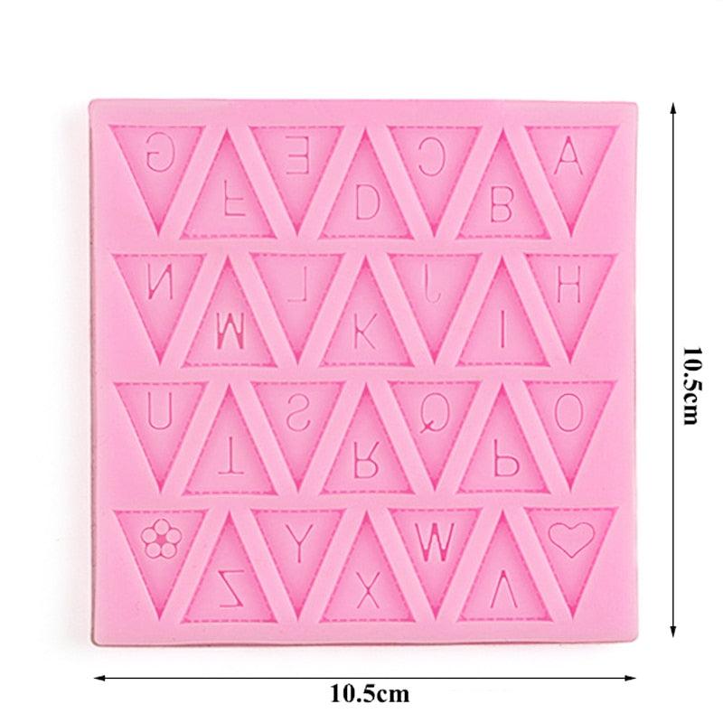 Letters Mold Triangle Alphabet Silicone Baking Mould Cupcake Decorating Tool Fondant Candy Chocolate Gumpaste Nonstick Letters Mold Triangle Alphabet Silicone Baking Mould Cupcake Decorating Tool