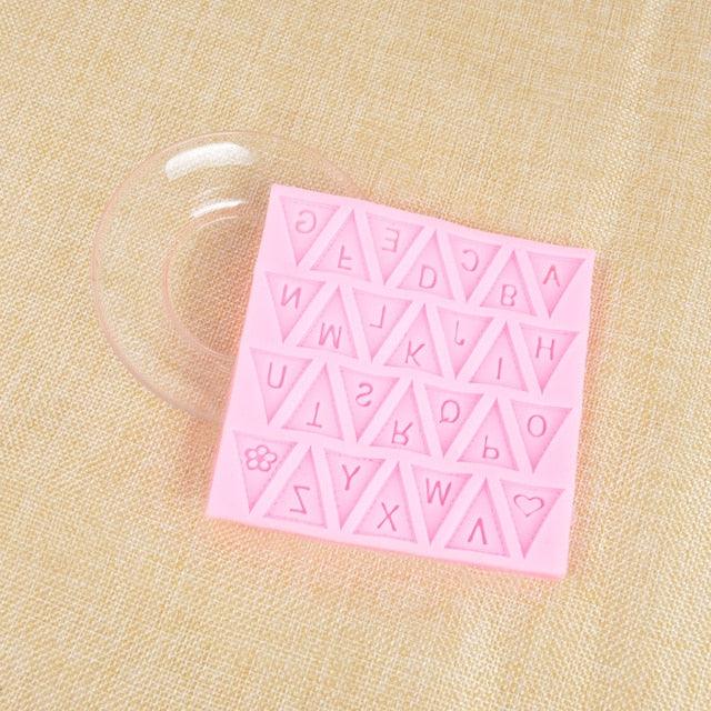 Letters Mold Triangle Alphabet Silicone Baking Mould Cupcake Decorating Tool Fondant Candy Chocolate Gumpaste Nonstick Letters Mold Triangle Alphabet Silicone Baking Mould Cupcake Decorating Tool