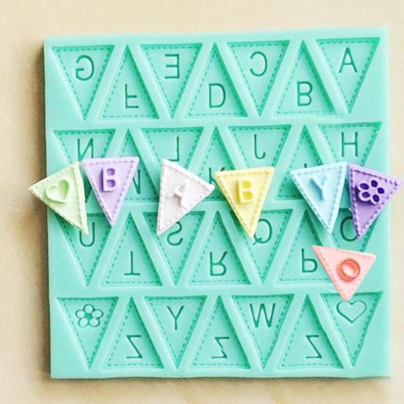 Letters Mold Triangle Alphabet Silicone Baking Mould Cupcake Decorating Tool Fondant Candy Chocolate Gumpaste Nonstick Letters Mold Triangle Alphabet Silicone Baking Mould Cupcake Decorating Tool