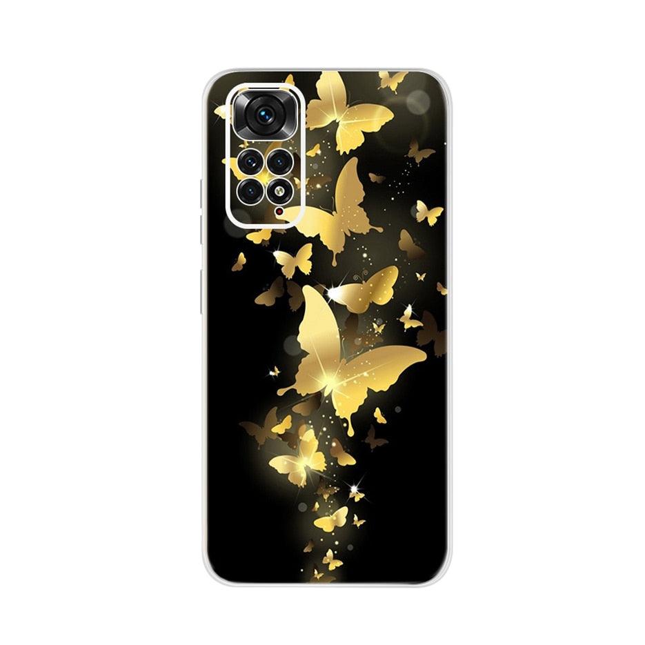 Light Luminous Case for Redmi Case Phone Cover in Soft and Hard PC Shockproof Anti-Scratch Case For Xiaomi Redmi Note 11 Case Redmi Note 11S Cover Luxury Cat Butterfly Soft Silicone Full Bumper For Xiaomi Redmi Note11 S Case