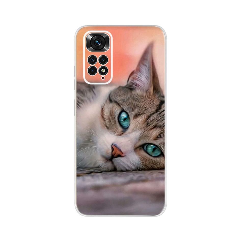 Light Luminous Case for Redmi Case Phone Cover in Soft and Hard PC Shockproof Anti-Scratch Case For Xiaomi Redmi Note 11 Case Redmi Note 11S Cover Luxury Cat Butterfly Soft Silicone Full Bumper For Xiaomi Redmi Note11 S Case