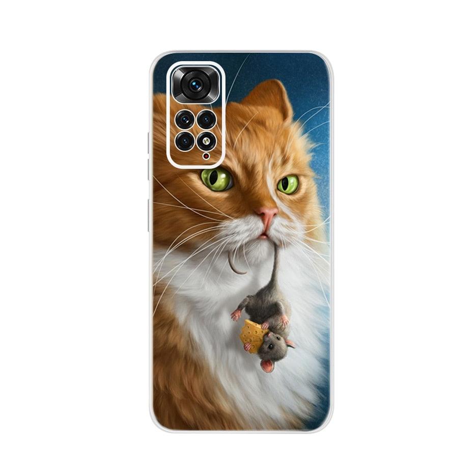 Light Luminous Case for Redmi Case Phone Cover in Soft and Hard PC Shockproof Anti-Scratch Case For Xiaomi Redmi Note 11 Case Redmi Note 11S Cover Luxury Cat Butterfly Soft Silicone Full Bumper For Xiaomi Redmi Note11 S Case