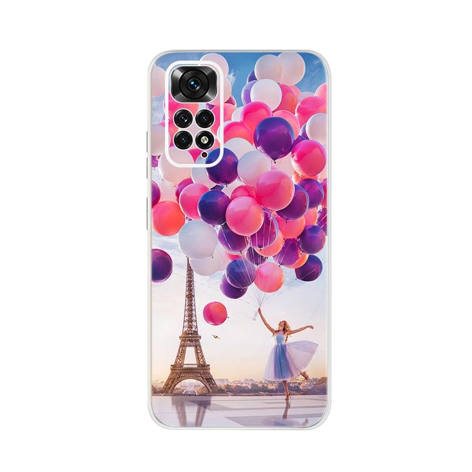 Light Luminous Case for Redmi Case Phone Cover in Soft and Hard PC Shockproof Anti-Scratch Case For Xiaomi Redmi Note 11 Case Redmi Note 11S Cover Luxury Cat Butterfly Soft Silicone Full Bumper For Xiaomi Redmi Note11 S Case