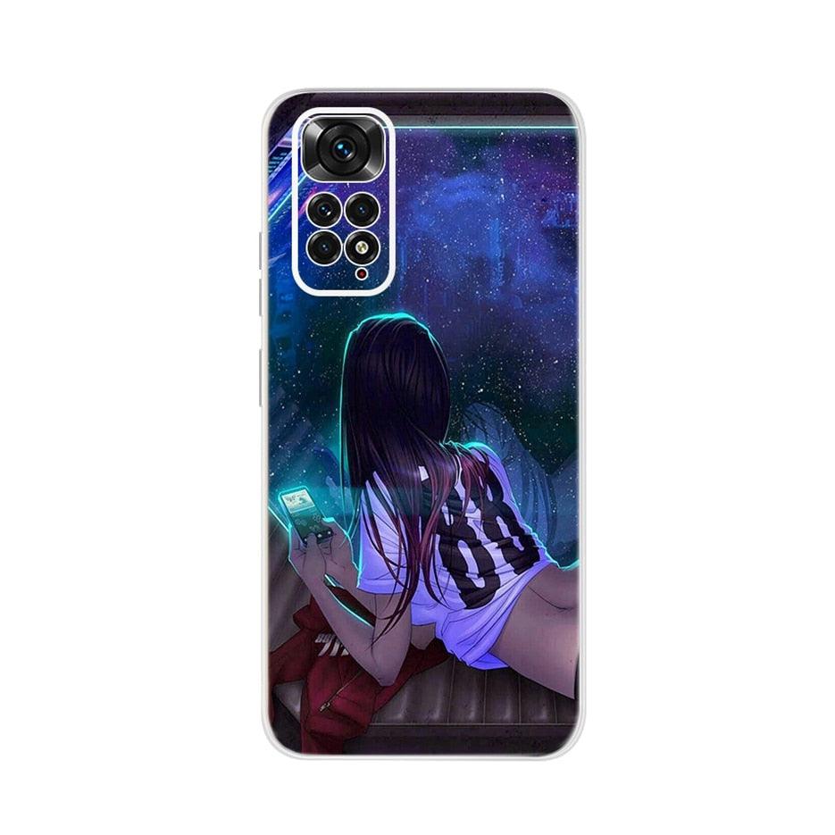 Light Luminous Case for Redmi Case Phone Cover in Soft and Hard PC Shockproof Anti-Scratch Case For Xiaomi Redmi Note 11 Case Redmi Note 11S Cover Luxury Cat Butterfly Soft Silicone Full Bumper For Xiaomi Redmi Note11 S Case