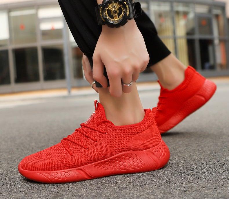 Light Mans Running Shoes Comfortable Breathable Men's Sneaker Casual Antiskid And Wear-Resistant Jogging Mens Sport Lace Up Low Top Jogging Man Athletic Sneakers - STEVVEX Shoes - 105, Air Mesh Sneakers, Air Sneakers, Athletic Sneakers, Black Sneakers, Breathable Sneakers, Elegant Mens Sneakers, Men Sneakers, Men's Casual Sneakers, Men's Strong Sneakers, Mens Gym Sneakers, Mens Lightweight Sneakers, Red Sneakers, Shoes, Sneakers, Sport Sneakers, White Sneakers - Stevvex.com