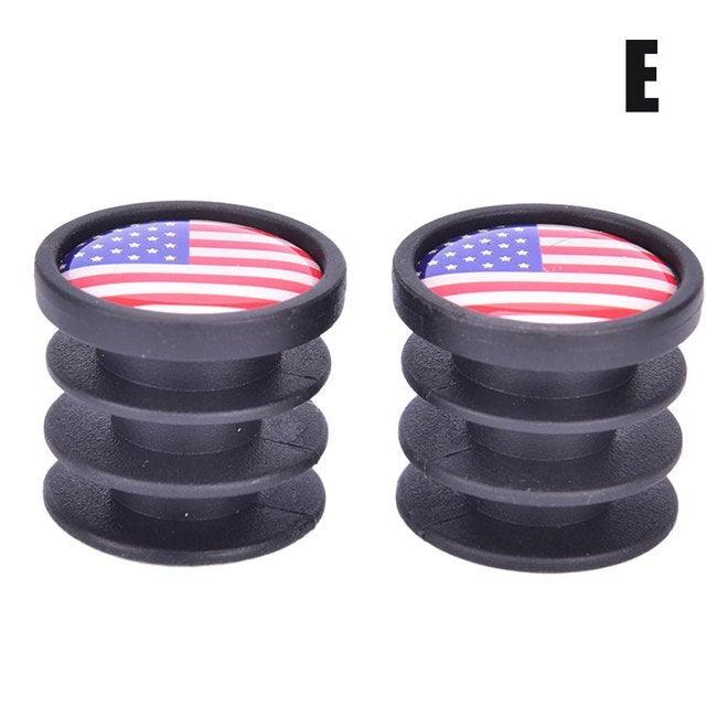 Lightweight Mini Bicycle National Flag Handlebar End Plugs For Mountain Road Bike Bicycle Grips Parts Protective Cover Handlebar Bar End Plugs Plastic Bike Handlebar End Caps For Road Bike Most Bicycle