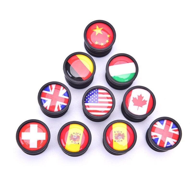 Lightweight Mini Bicycle National Flag Handlebar End Plugs For Mountain Road Bike Bicycle Grips Parts Protective Cover Handlebar Bar End Plugs Plastic Bike Handlebar End Caps For Road Bike Most Bicycle