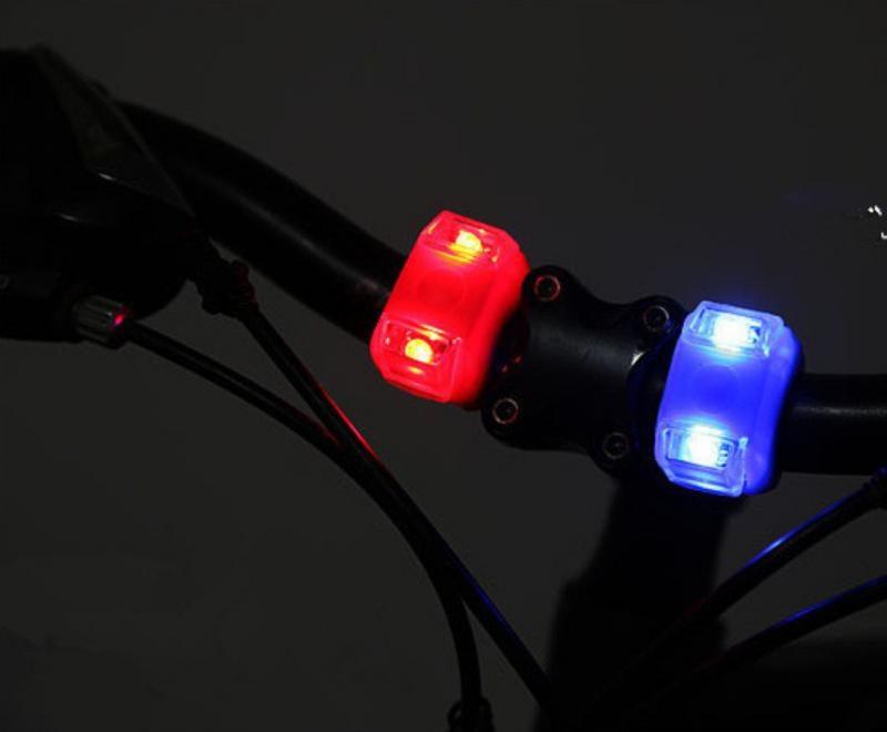 Lightweight Mini LED Silicone Bicycle Front Rear Light Waterproof Mountain Road Bike Cycling Headlight Tail Warning Lamp Silicone LED Bike Light Bike Headlight And Taillight Multi-Purpose Waterproof Bike Light For Cycling