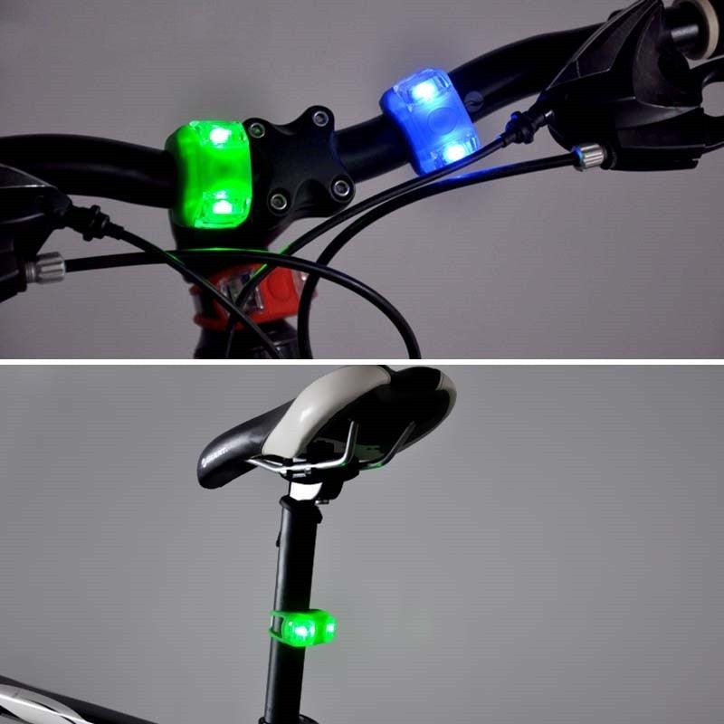 Lightweight Mini LED Silicone Bicycle Front Rear Light Waterproof Mountain Road Bike Cycling Headlight Tail Warning Lamp Silicone LED Bike Light Bike Headlight And Taillight Multi-Purpose Waterproof Bike Light For Cycling