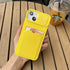 Lightweight Slide Camera Protection Card Holder Wallet Phone Case For iPhone 13 14 Pro Max 12 11 Soft Silicone Cover Soft Skin Silicone Cover Yellow Card Holder Sliding Camera Protection Cover For iPhone