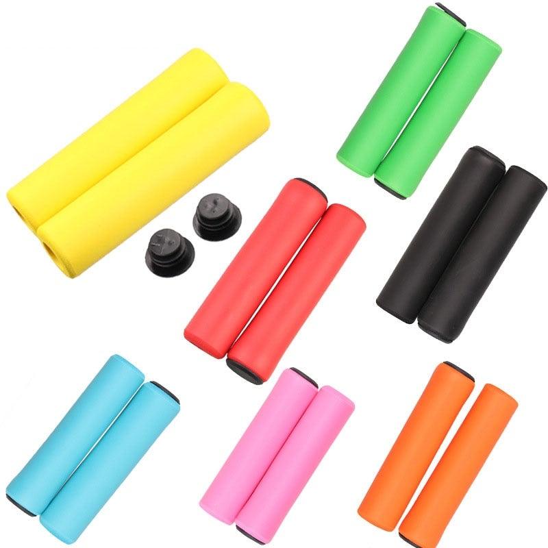 Lightweight Super Light Silicone Non-Slip Shock Absorption Road Handle Bike Parts Silica Gel Super Light Anti-Skid Shock Proof Handle Bar Locking Grips Cycling Grips Accessory