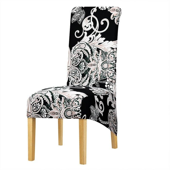 Long Backrest High Elastic Chair Cover European Backrest Seat Cover Home Washable Living Room Restaurant Hotel Party Banquet Dining Chair Cover Stretch Chair Slipcover, Spandex Elastic Removable Washable Chair Seat Covers Protector for Dining Room