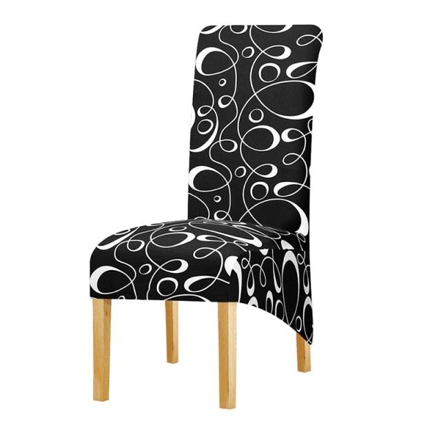 Long Backrest High Elastic Chair Cover European Backrest Seat Cover Home Washable Living Room Restaurant Hotel Party Banquet Dining Chair Cover Stretch Chair Slipcover, Spandex Elastic Removable Washable Chair Seat Covers Protector for Dining Room