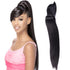 Long Kinky Straight Hair Ponytail With Bangs Fake Hair Bun And Bang Set Synthetic Pony Tail For Women Clip In Hair Extensions Synthetic Long Pony Tail Natural Black Comb In Ponytail Hair Pieces For Women