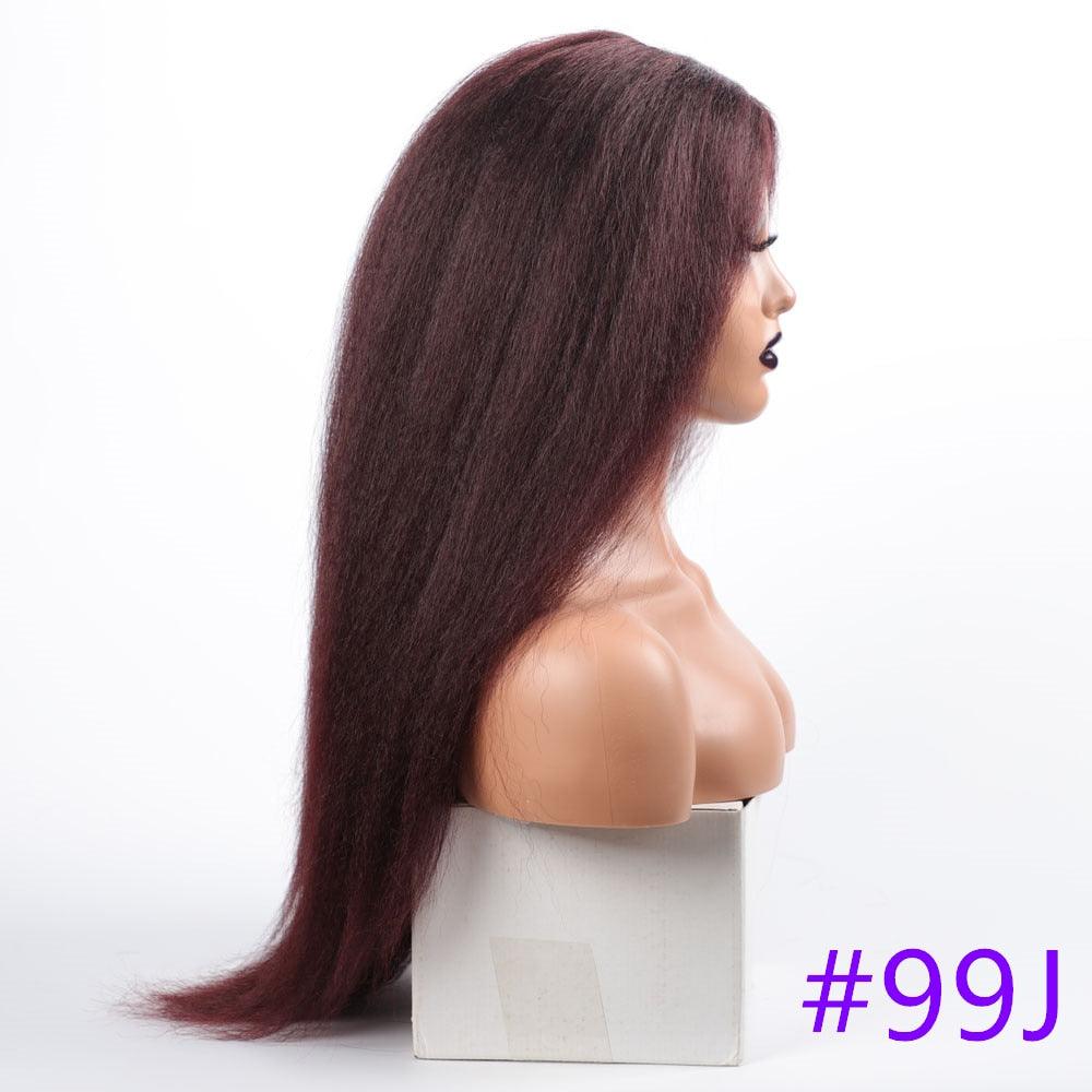 Long Kinky Straight Synthetic Wigs for Black Women Black Brown Blonde Ginger Red White Hair Afro Wigs Synthetic Hair  Wigs For Black Women Cosplay Wigs For Women