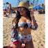 Long Sleeve Bikini Women's Two Piece Swimsuit Bikini  Bathing Suit Print Swimsuit High Waist Swimwear Women Bikinis Mesh Sleeves Swim Suit Plus Size Bathing Suit Sun Protection Bathing Suit