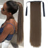 Long Straight Synthetic Hairpiece Ponytail Hair Natural Wrap Around Ponytail Chip in Hair Extensions Pony Tail Wig Synthetic Long Pony Tail Natural Black Comb In Ponytail Hair Pieces For Women